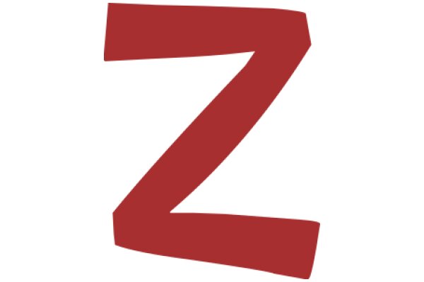 Digital Artwork: A Stylized Red Letter 'Z' with a Curved Design