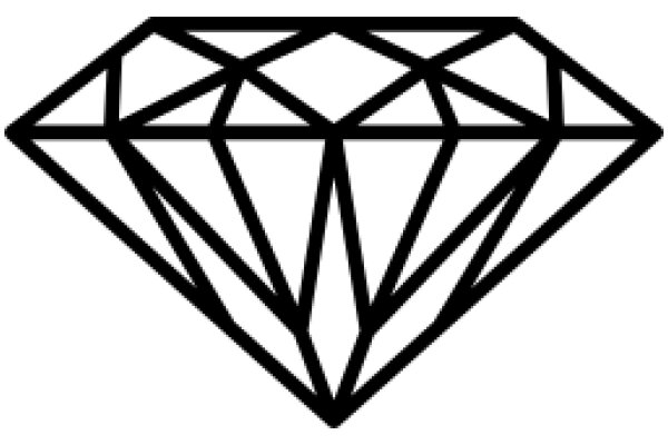 Stylized Diamond Icon with Black Outline