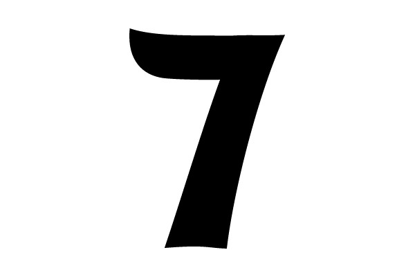 Bold Black Number Seven