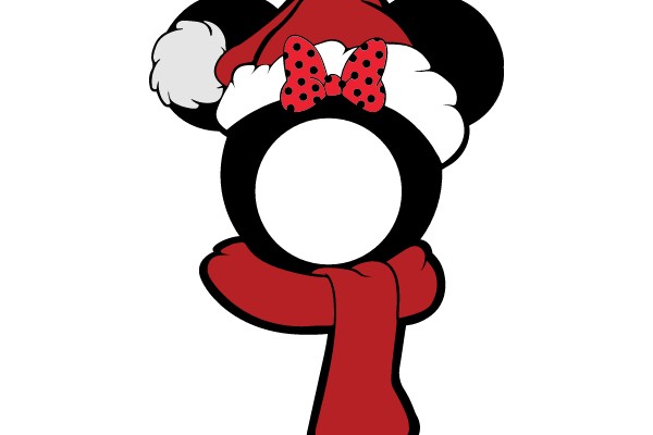 Minnie Mouse Christmas Hat and Scarf Clip Art