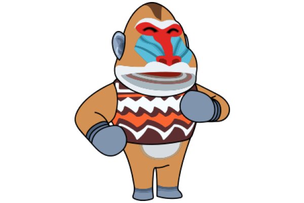 Animal Character with a Colorful Mask and a Smile