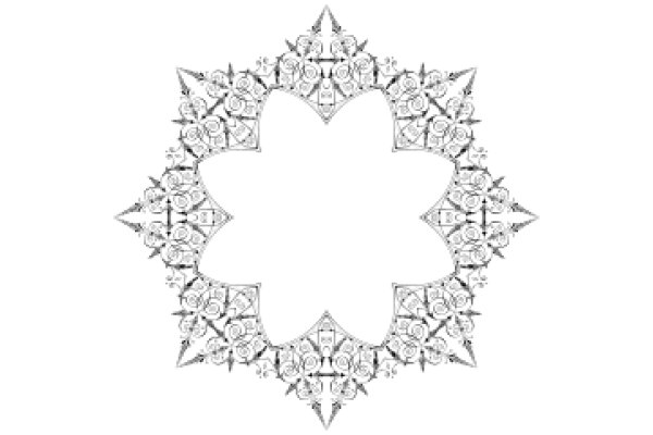 Intricate Geometric Pattern: A Symmetrical Design with a Flower-like Center