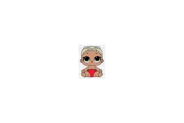 Adorable Baby in Red Diaper and Blonde Hair