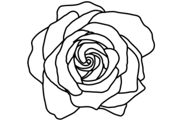 Stylized Rose: A Line Drawing