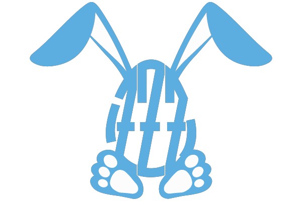 Blue and White Bunny Figure