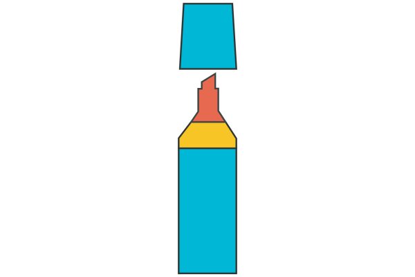 A Colorful Illustration of a Bottle and a Box