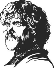 A Silhouette of a Man with a Mustache and Curly Hair