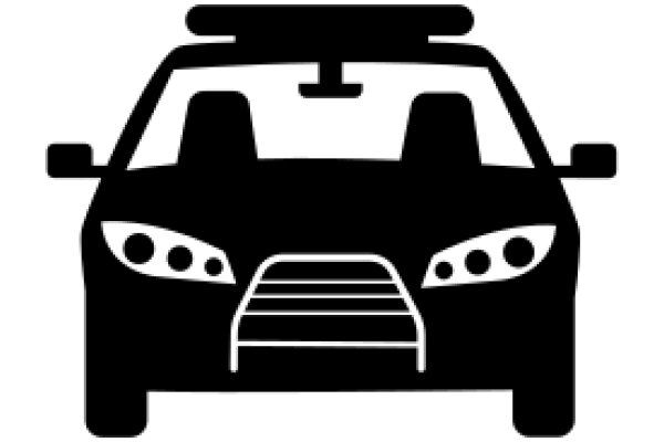 A Sleek, Black Car Icon with a Surfboard on Top