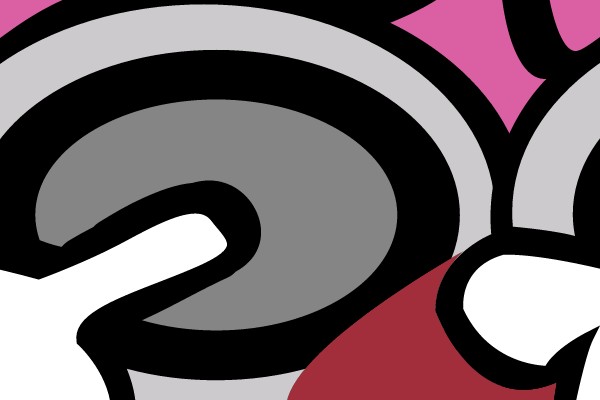 Pink and White Character Silhouette