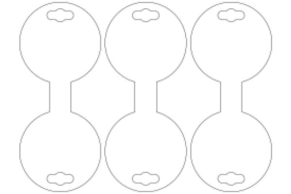 A Set of Four White Spoons with Handles, Each with a Unique Design on the Bottom