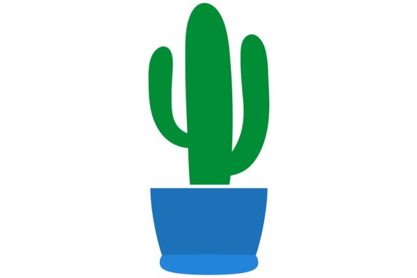 Vibrant Cactus in a Blue Pot