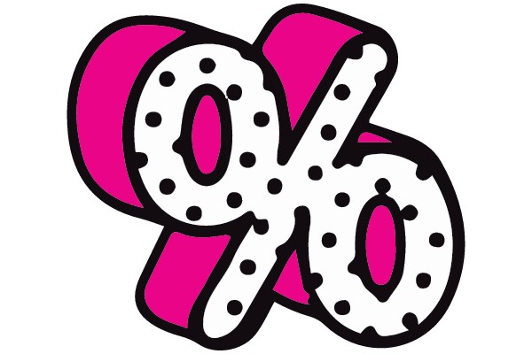 Bold Percentage Symbol in Pink and White
