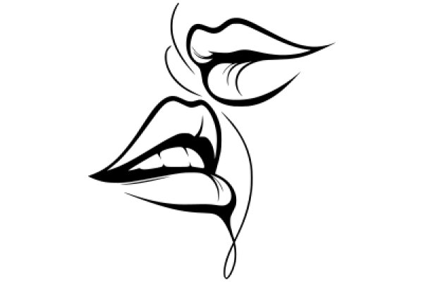 A Whimsical Artwork of Lips and Eyes