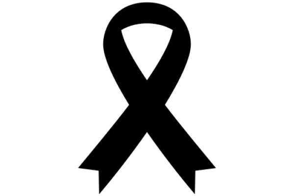 A Simple Black Ribbon on a White Background