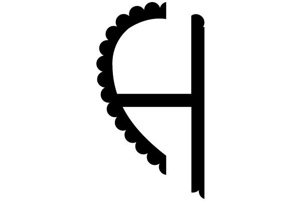 Scalloped-edged Capital Letter H