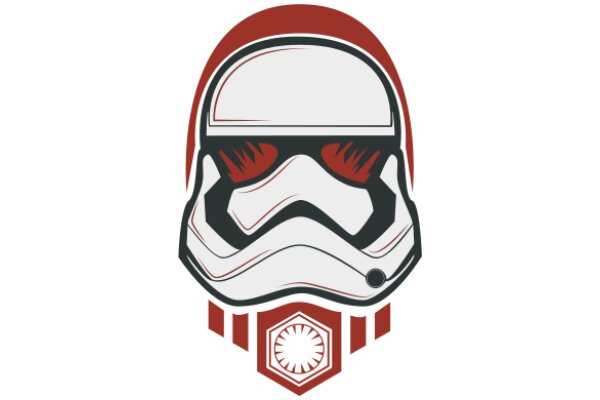 Stylish Artwork of a Star Wars Helmet with a Red and White Design