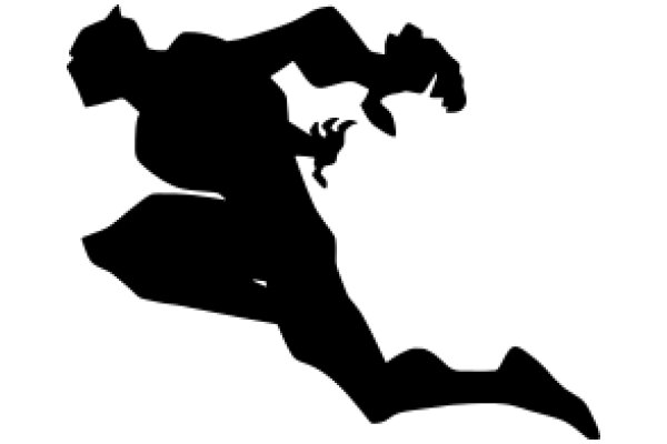 Silhouette of a Running Humanoid Figure