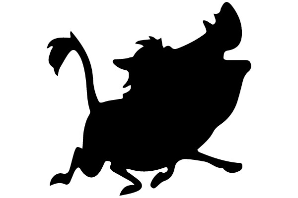 Silhouette of a Running Cartoon Character