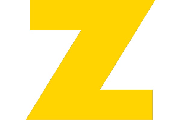 Bold Yellow 'Z' on White Background