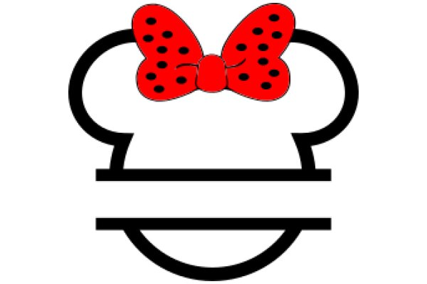 Stylized Red Ladybug with Black Dots and a Black Curved Line, Symbolizing a Cone-Shaped Container or Basket
