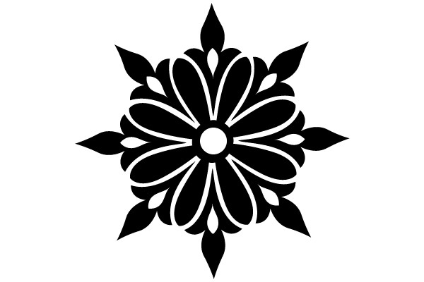Ornamental Elegance: A 16-Pointed Decorative Vintage Frame Flourish
