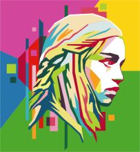 Vivid Portrait: A Colorful Artwork Featuring a Woman's Profile