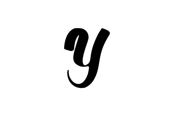 Bold Black Y Letter