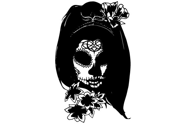 Sugar Skull with Flowers