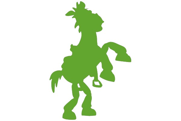 Green Silhouette of a Horse