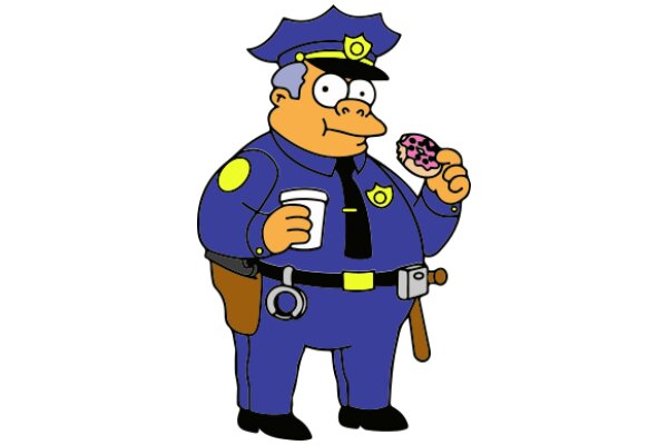 A Humorous Take on a Police Officer Enjoying a Donut