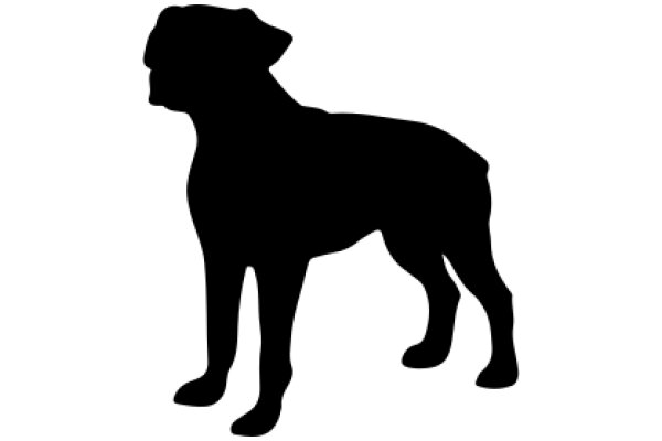 Silhouette of a Dog on a White Background