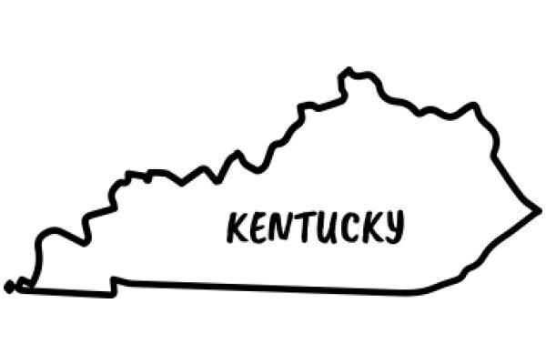Simplified Map of Kentucky with the Word 'Kentucky' Below It