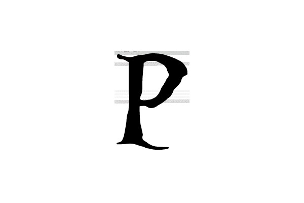 Black Letter P on White Background