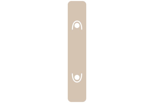 A Simple, Clean Design: A Beige Rectangle with a Smiley Face Logo