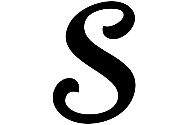 Black Scripted Letter S