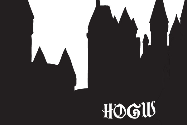 Hogwarts silhouette and name