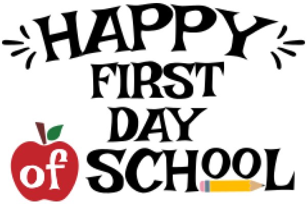 Welcome to the First Day of School: A Celebratory Sign with an Apple and Pencil