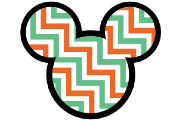 Vibrant Mickey Mouse Ear Logo with Colorful Zigzag Pattern