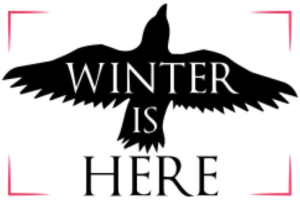 Winter is Here: A Silhouette of a Bird and the Season's Greeting