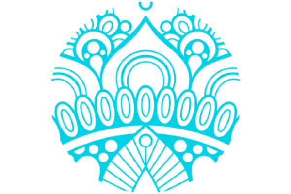 Stylized Blue Crown with Intricate Design and Patterns