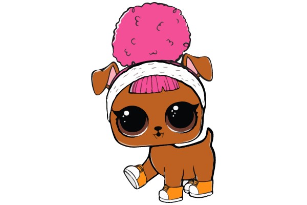 Cute Pug in Pink Hat