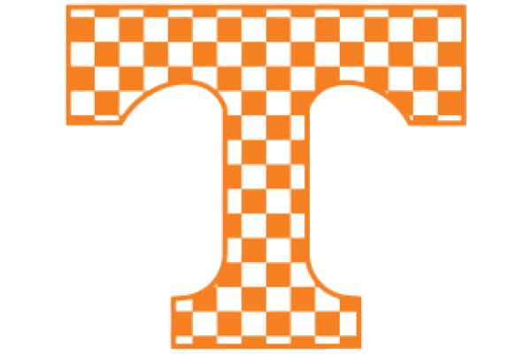 Vibrant Orange Checkered T Logo