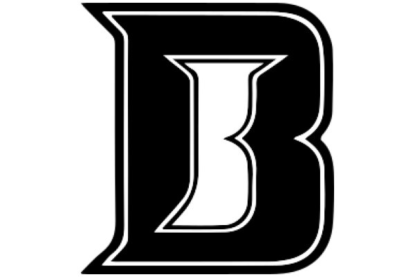 Stylized Black Letter 'B' with White Outline