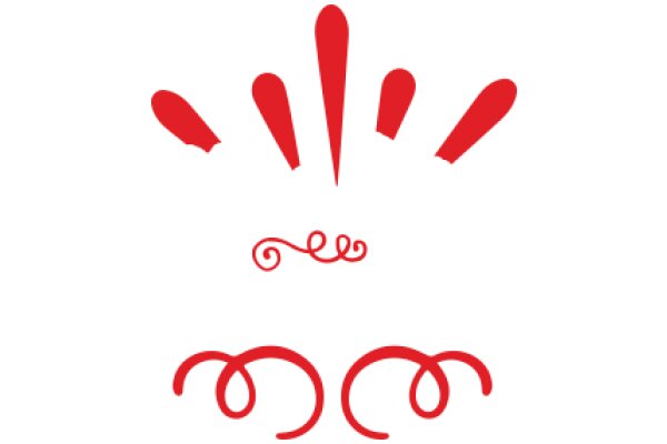 Stylized Red Design with Abstract Shapes and Curves