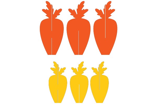 A Collection of Stylized Carrot Icons in Four Colors
