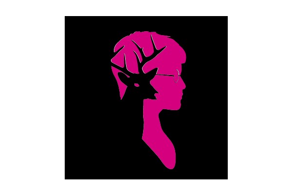 Silhouette with Stag Head Inside Brain Outline