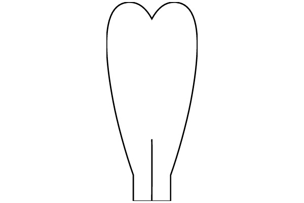 Simplified Line Drawing of a Heart Shape