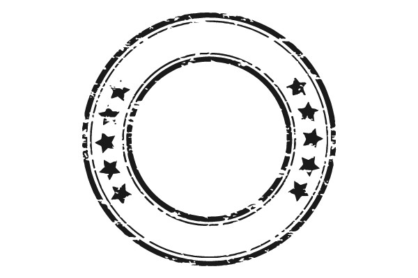 Circular Stamp with Stars