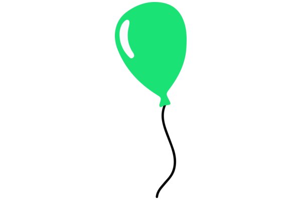 A Simple, Green Balloon with a Black String