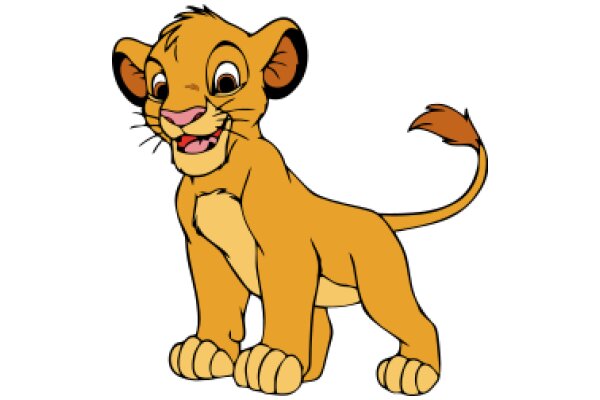Simba's Joyful Smile: A Delightful Cartoon Illustration
